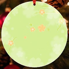 Aniseed Green Vintage Background Uv Print Acrylic Ornament Round by Amaryn4rt