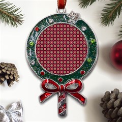 Kaleidoscope Seamless Pattern Metal X mas Lollipop With Crystal Ornament by Ravend