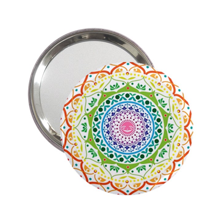 Mandala Pattern Rainbow Pride 2.25  Handbag Mirrors