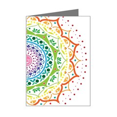 Mandala Pattern Rainbow Pride Mini Greeting Card by Ravend