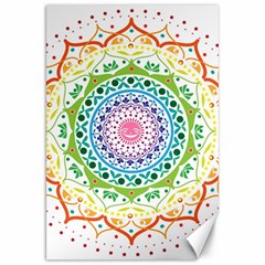 Mandala Pattern Rainbow Pride Canvas 20  X 30  by Ravend