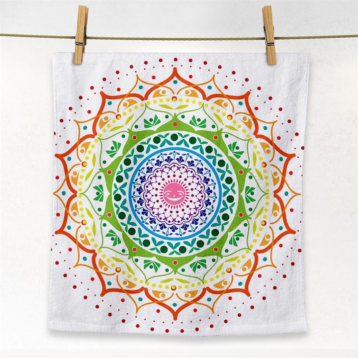 Mandala Pattern Rainbow Pride Face Towel