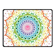 Mandala Pattern Rainbow Pride Fleece Blanket (small) by Ravend