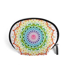 Mandala Pattern Rainbow Pride Accessory Pouch (small) by Ravend