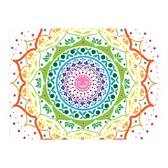 Mandala Pattern Rainbow Pride Two Sides Premium Plush Fleece Blanket (mini) by Ravend