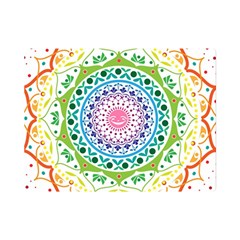 Mandala Pattern Rainbow Pride Premium Plush Fleece Blanket (mini) by Ravend