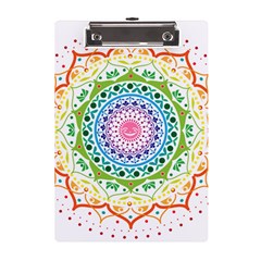 Mandala Pattern Rainbow Pride A5 Acrylic Clipboard by Ravend