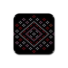 Pattern Abstract Design Art Rubber Square Coaster (4 Pack) by Ravend