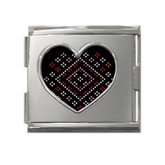 Pattern Abstract Design Art Mega Link Heart Italian Charm (18mm) by Ravend