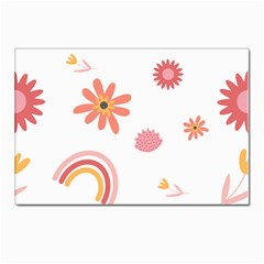 Seamless Pattern Flowers Rainbow Postcards 5  X 7  (pkg Of 10) by Ravend