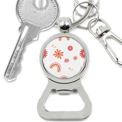 Seamless Pattern Flowers Rainbow Bottle Opener Key Chain by Ravend