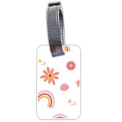 Seamless Pattern Flowers Rainbow Luggage Tag (two Sides) by Ravend