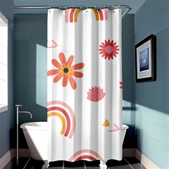 Seamless Pattern Flowers Rainbow Shower Curtain 36  X 72  (stall)  by Ravend