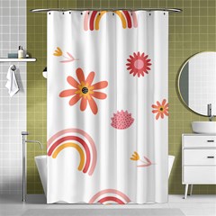 Seamless Pattern Flowers Rainbow Shower Curtain 48  X 72  (small)  by Ravend