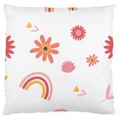 Seamless Pattern Flowers Rainbow Large Cushion Case (two Sides) by Ravend