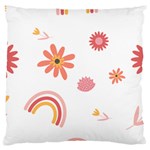 Seamless Pattern Flowers Rainbow Large Cushion Case (Two Sides) Front