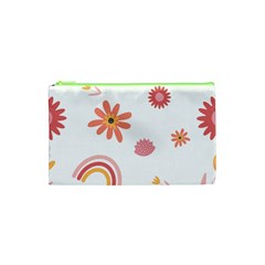 Seamless Pattern Flowers Rainbow Cosmetic Bag (xs)