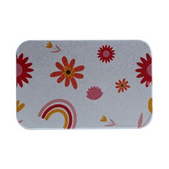 Seamless Pattern Flowers Rainbow Open Lid Metal Box (silver)   by Ravend