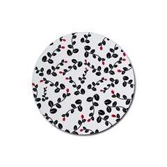 Pattern Flower Design Background Rubber Round Coaster (4 Pack) by Ravend