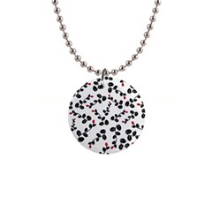 Pattern Flower Design Background 1  Button Necklace by Ravend