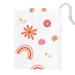 Seamless Pattern Flowers Rainbow Drawstring Pouch (5XL) Front