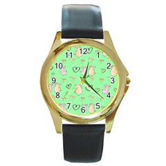 Pig Heart Digital Round Gold Metal Watch by Ravend