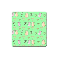 Pig Heart Digital Square Magnet by Ravend