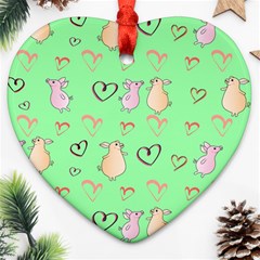 Pig Heart Digital Heart Ornament (two Sides) by Ravend