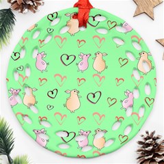 Pig Heart Digital Ornament (round Filigree) by Ravend