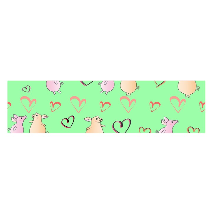 Pig Heart Digital Oblong Satin Scarf (16  x 60 )