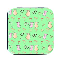 Pig Heart Digital Square Metal Box (black) by Ravend