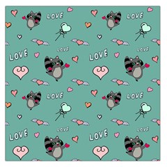 Raccoon Love Texture Seamless Square Satin Scarf (36  X 36 ) by Ravend