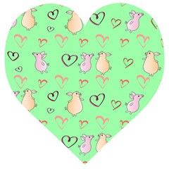 Pig Heart Digital Wooden Puzzle Heart by Ravend