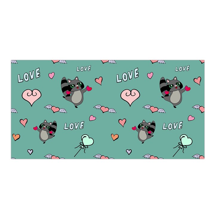 Raccoon Love Texture Seamless Satin Shawl 45  x 80 