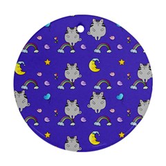 Cat Texture Pattern Seamless Rainbow Ornament (round) by Ravend