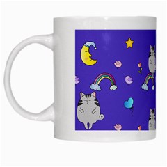 Cat Texture Pattern Seamless Rainbow White Mug by Ravend