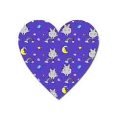 Cat Texture Pattern Seamless Rainbow Heart Magnet by Ravend