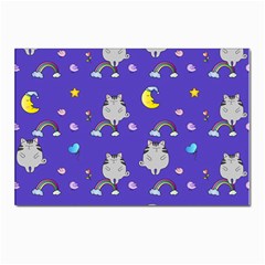 Cat Texture Pattern Seamless Rainbow Postcard 4 x 6  (pkg Of 10) by Ravend