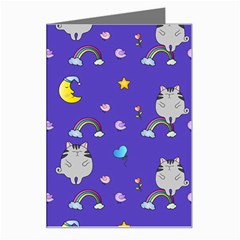 Cat Texture Pattern Seamless Rainbow Greeting Card by Ravend