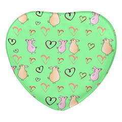 Pig Heart Digital Heart Glass Fridge Magnet (4 Pack) by Ravend