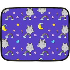 Cat Texture Pattern Seamless Rainbow Two Sides Fleece Blanket (mini) by Ravend