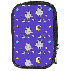 Cat Texture Pattern Seamless Rainbow Compact Camera Leather Case by Ravend