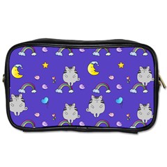 Cat Texture Pattern Seamless Rainbow Toiletries Bag (two Sides) by Ravend