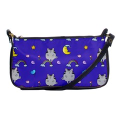 Cat Texture Pattern Seamless Rainbow Shoulder Clutch Bag by Ravend