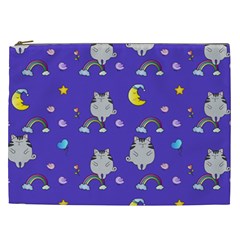 Cat Texture Pattern Seamless Rainbow Cosmetic Bag (xxl) by Ravend