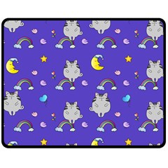 Cat Texture Pattern Seamless Rainbow Two Sides Fleece Blanket (medium) by Ravend