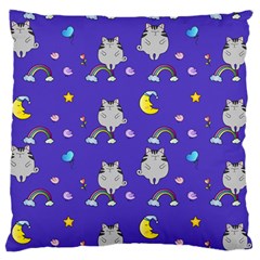 Cat Texture Pattern Seamless Rainbow Large Premium Plush Fleece Cushion Case (two Sides) by Ravend