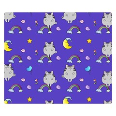 Cat Texture Pattern Seamless Rainbow Two Sides Premium Plush Fleece Blanket (small) by Ravend