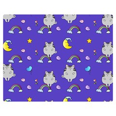 Cat Texture Pattern Seamless Rainbow Two Sides Premium Plush Fleece Blanket (medium) by Ravend