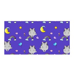 Cat Texture Pattern Seamless Rainbow Satin Wrap 35  X 70  by Ravend